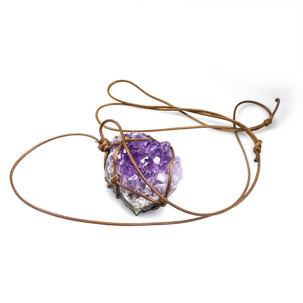 Amethyst cluster pendant Free shipping over $200