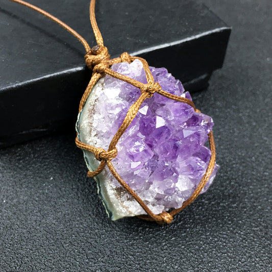 Amethyst cluster pendant Free shipping over $200