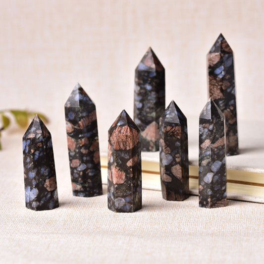 Blue pattern jasper tower/Crystal point/Crystal healing Free shipping over $200