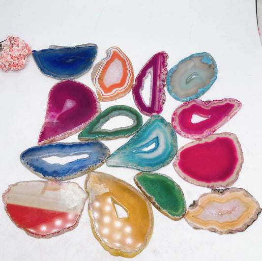 Colourful agate slice/agate pandent