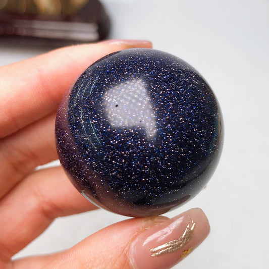 Blue sandstone sphere/Crystal healing/Crystal ball/Decorative ornaments Free shipping over $200