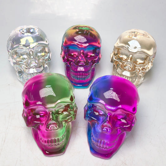 Aura glass skull/Ranbow skull Free shipping over $200