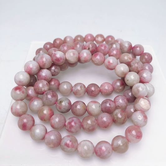 Pink tourmaline bracelet/Mineral/Crystal healing/Gemstone