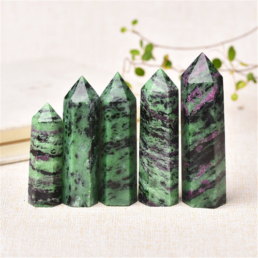 Green with ruby tower/Crystal point/Energy healing/Tower hobbies