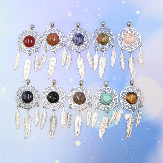 Dream catcher/crystal dream catcher necklace/gemstone pendant/Crystal healing