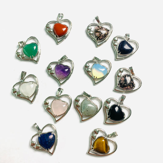 Heart pendant/Amethyst pendant/Energy crystal