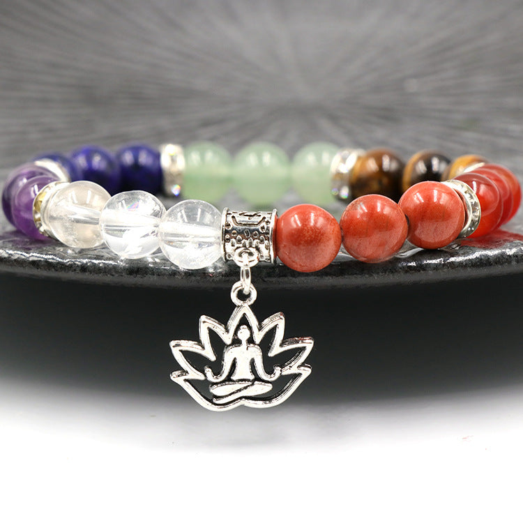 7chakala rock  bracelet/crystal irregular colorful stone yoga