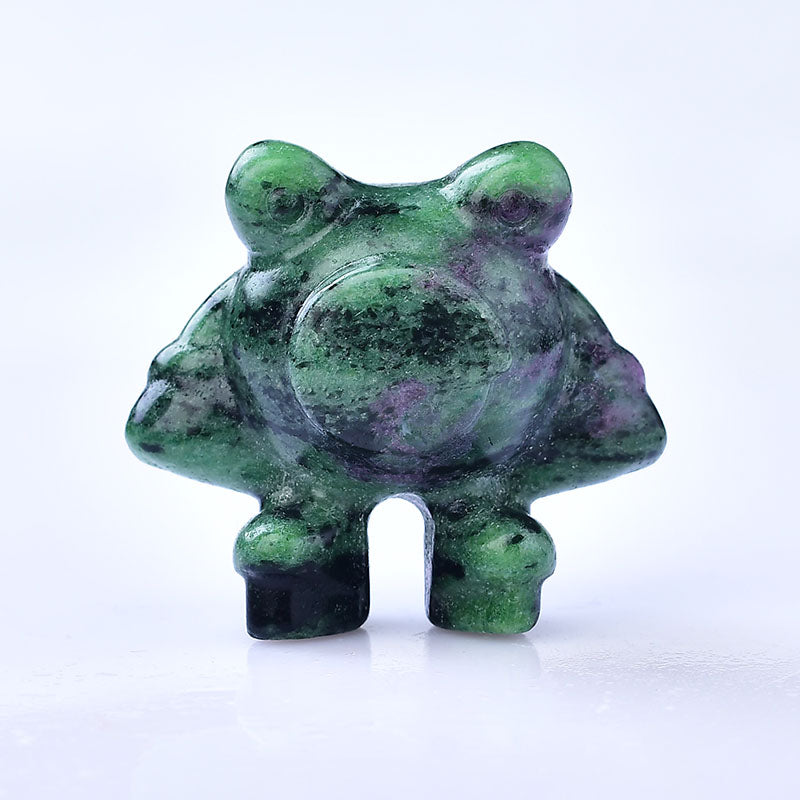Animal carving/Frog/Green ruby hand carving crystalhealing Free shipping over $200