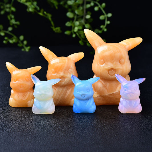 Animal carving/Pikachu crystal carving Free shipping over $200