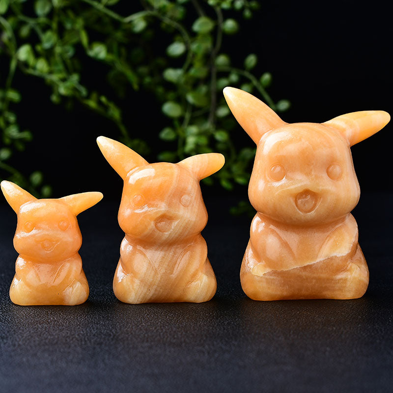 Animal carving/Pikachu crystal carving Free shipping over $200