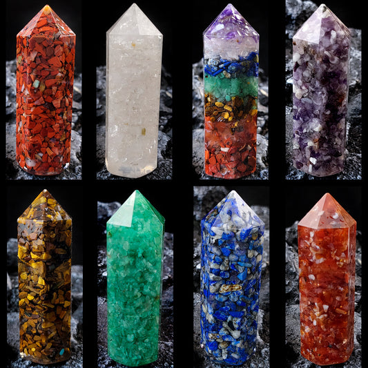 Resin gravel tower/Point/Crystal healing/Chakra point