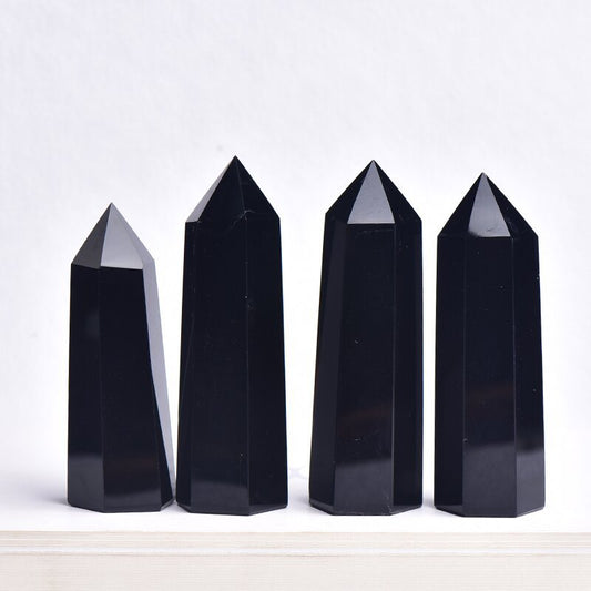 Black obsidian tower/Crystal point/self healing Free shipping over $200