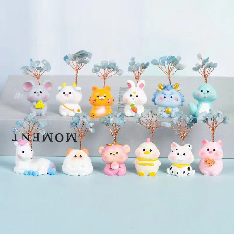 Zodiac cartoon crystal tree Free shipping over $200