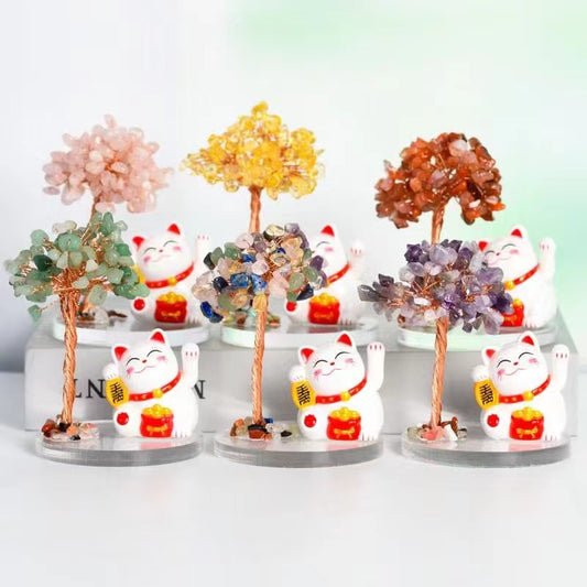 Rock crystal Fortune Tree Ornaments Free shipping over $200