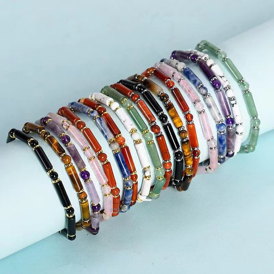 Natural square bead bracelet Free shipping over $200