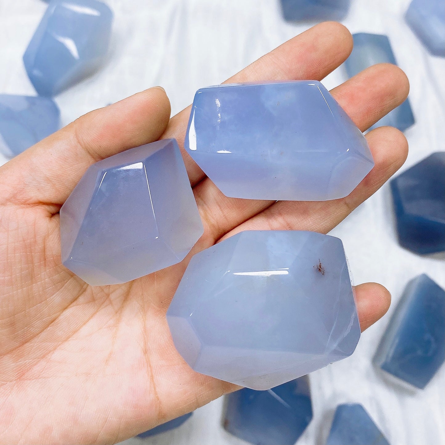 Blue chalcedony free form