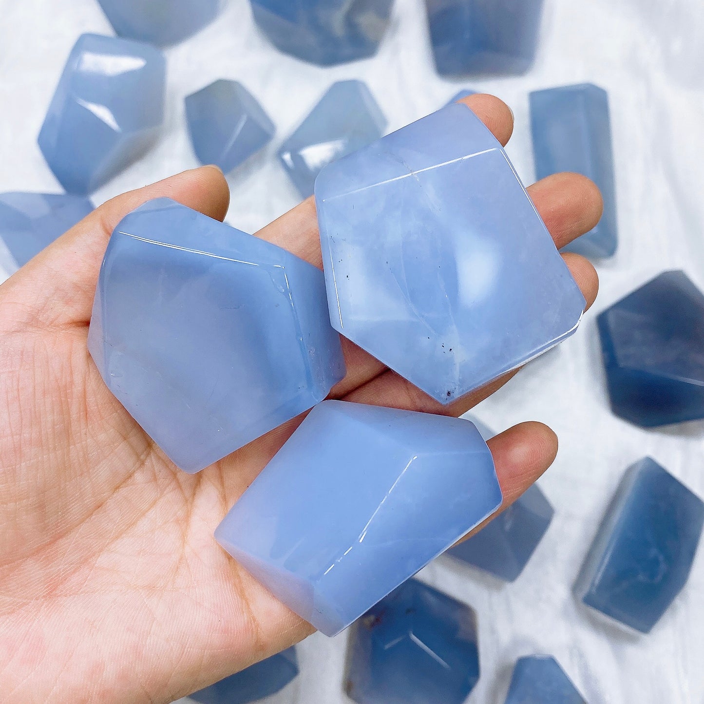 Blue chalcedony free form