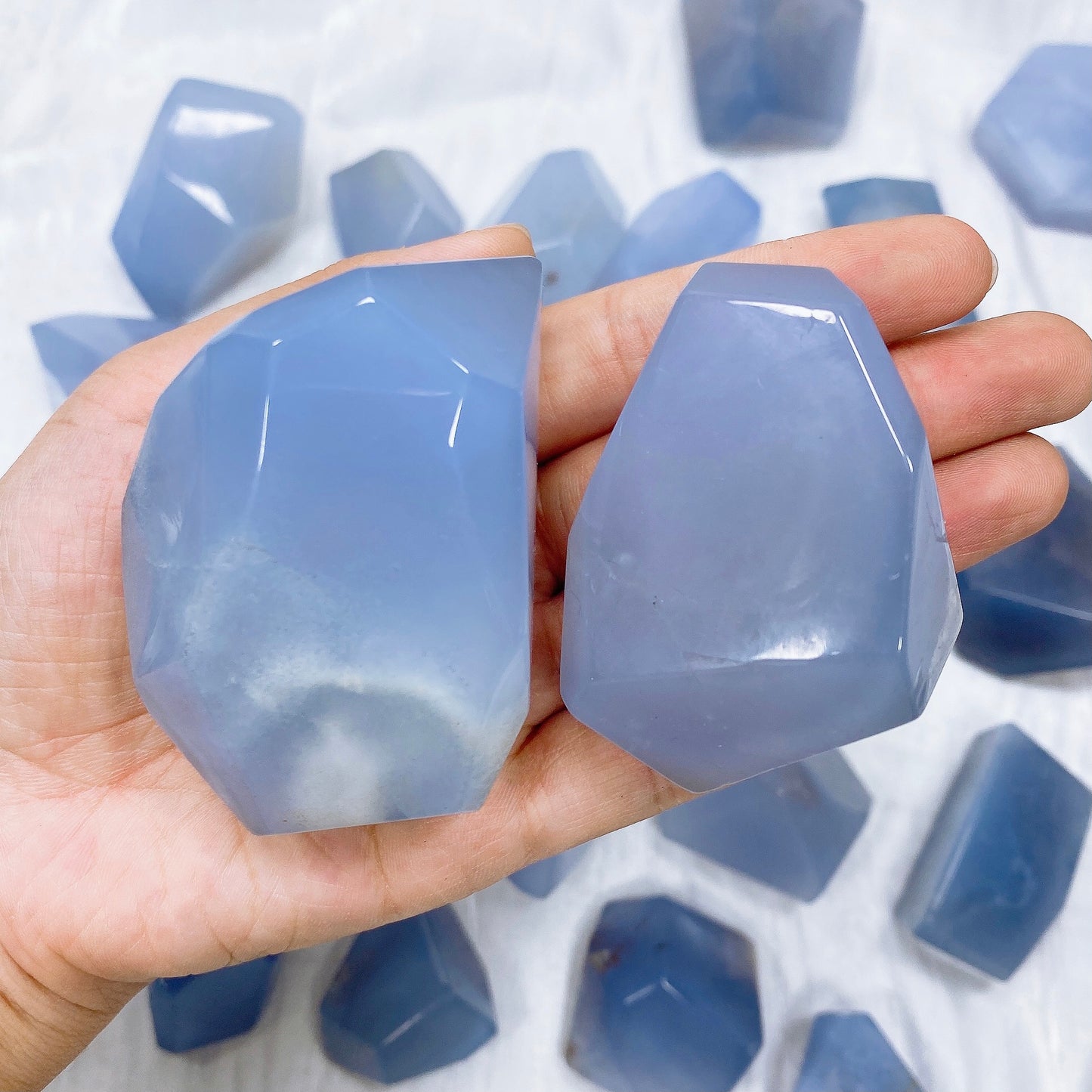 Blue chalcedony free form