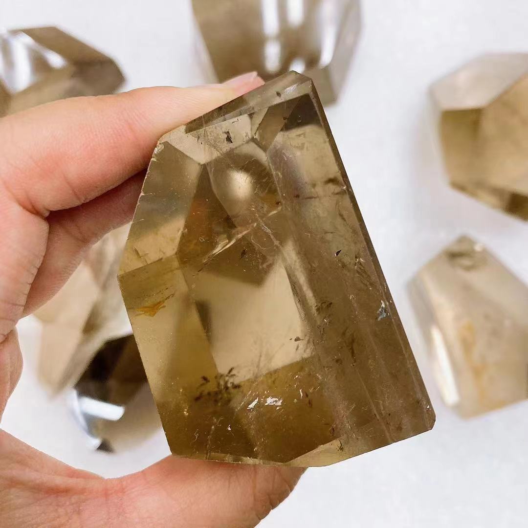 Smoky quartz free form crystal stone ornament