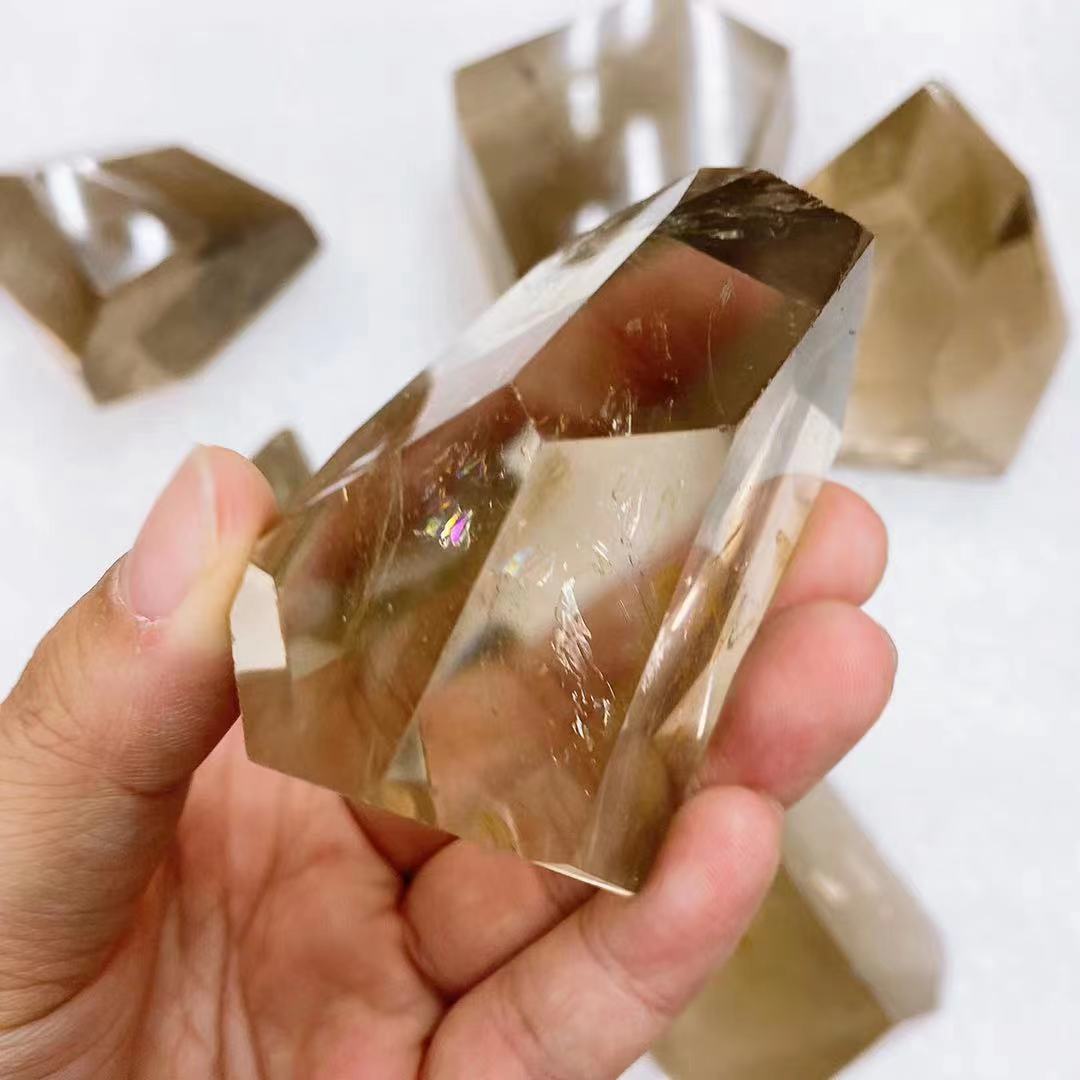 Smoky quartz free form crystal stone ornament