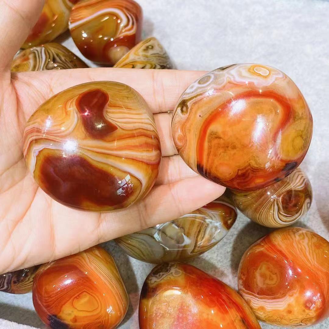 Striped agate palmstone crystal free form stone