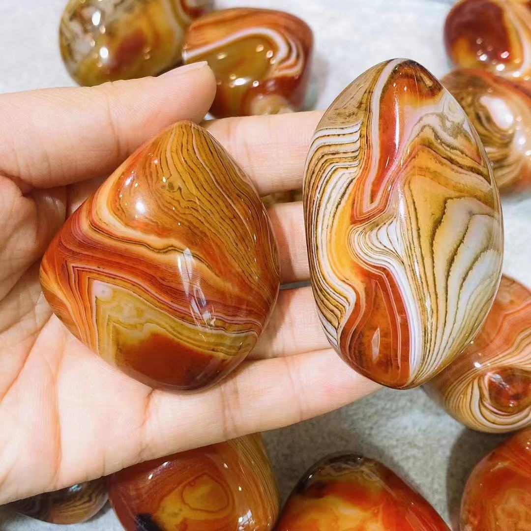 Striped agate palmstone crystal free form stone