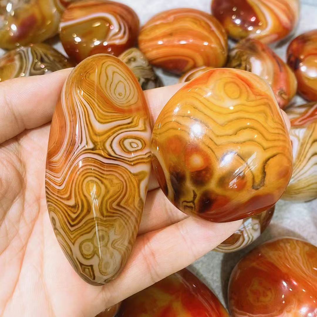 Striped agate palmstone crystal free form stone