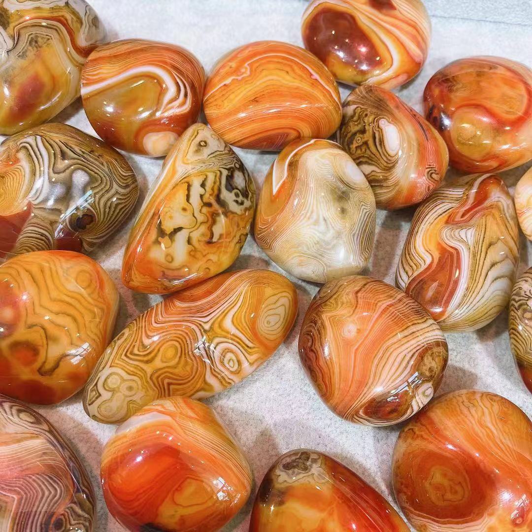 Striped agate palmstone crystal free form stone