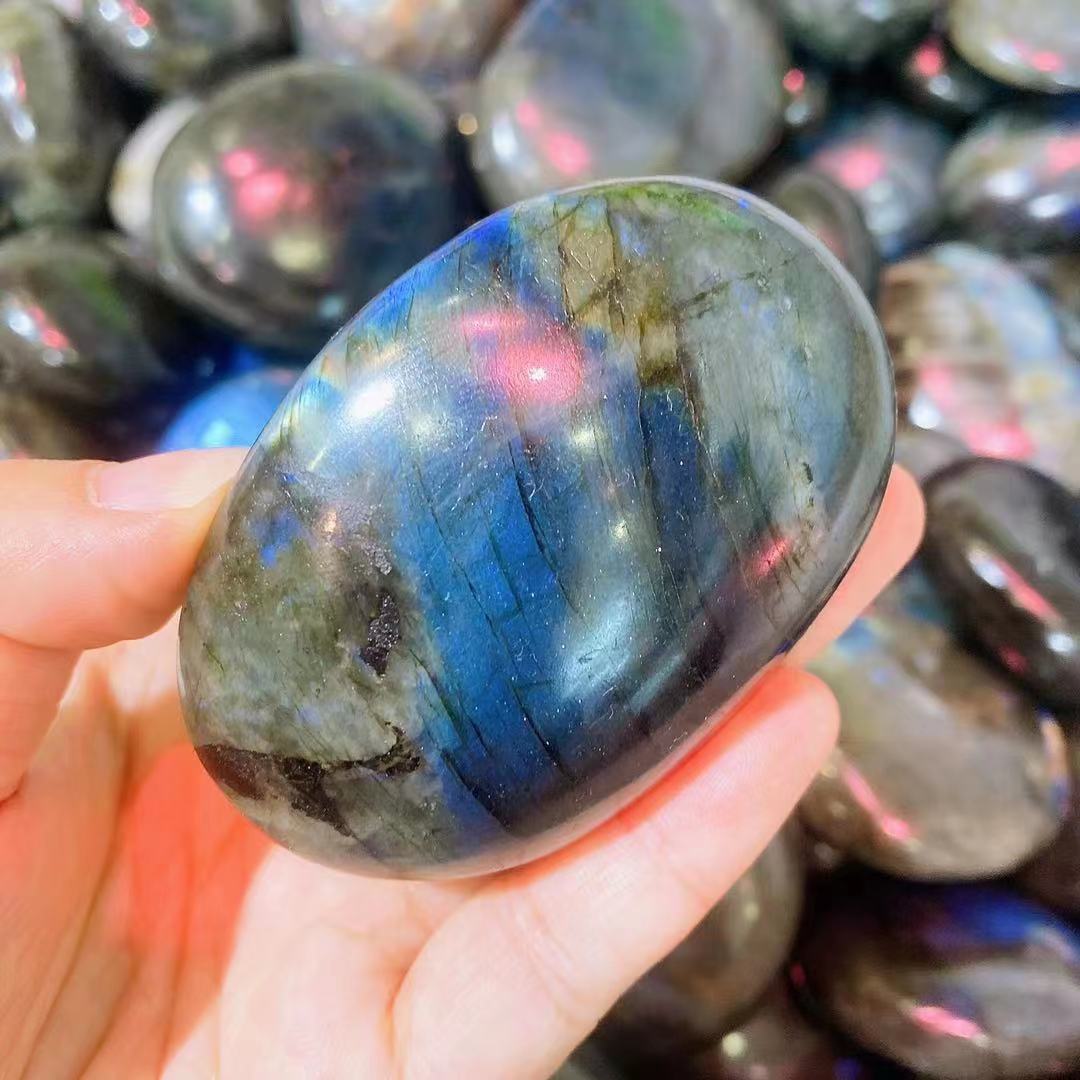 Labradorite palmstone crystal free form mineral stone