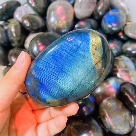 Labradorite palmstone crystal free form mineral stone