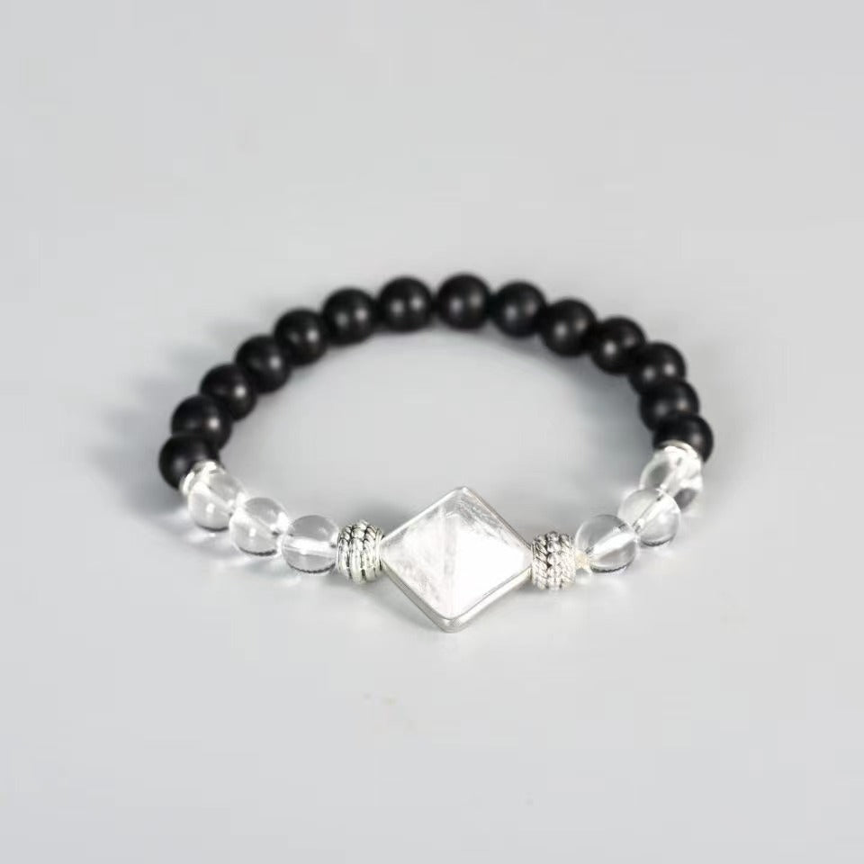 Rock crystal gem pyramid bracelet Free shipping over $200