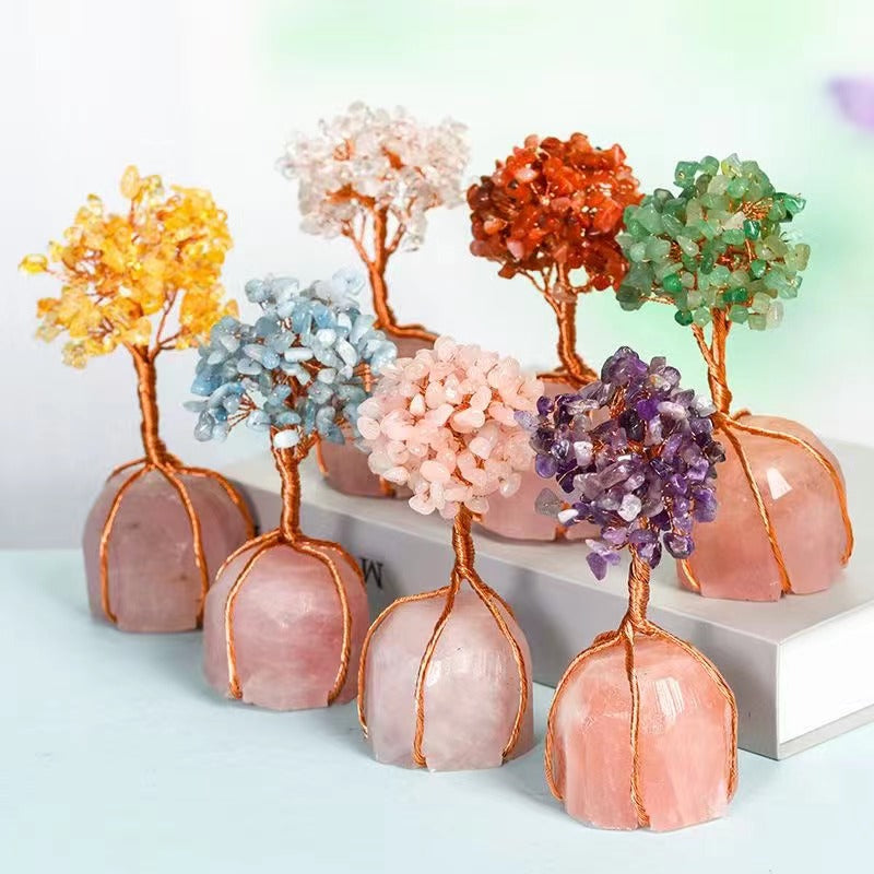 Powdered crystal seat silk crystal tree ornaments Free shipping over $200