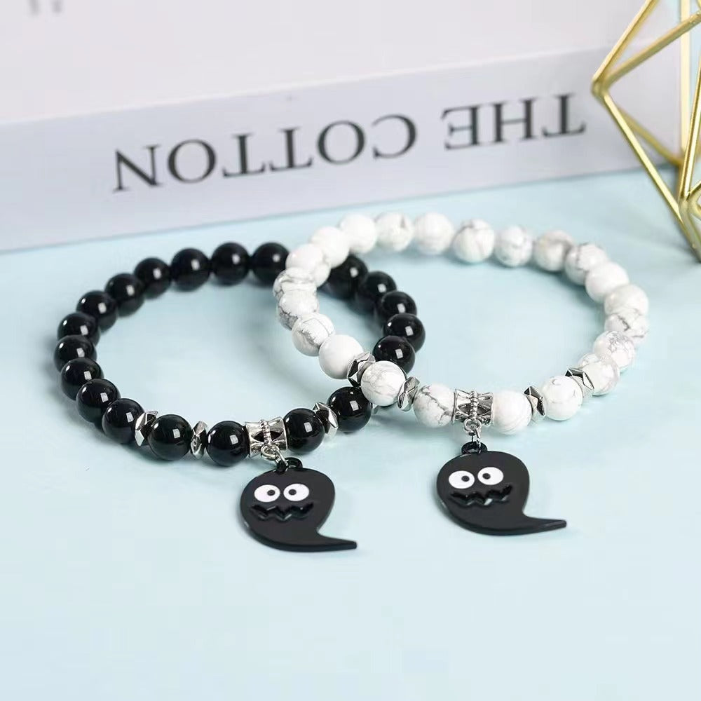 Black ghost crystal bracelet Free shipping over $200