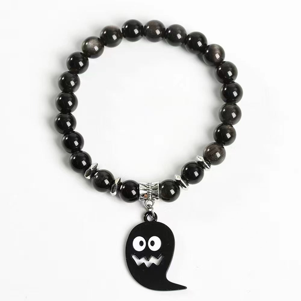 Black ghost crystal bracelet Free shipping over $200