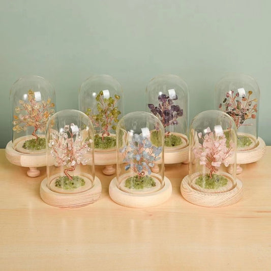 Natural crushed stone crystal tree ornaments Free shipping over $200