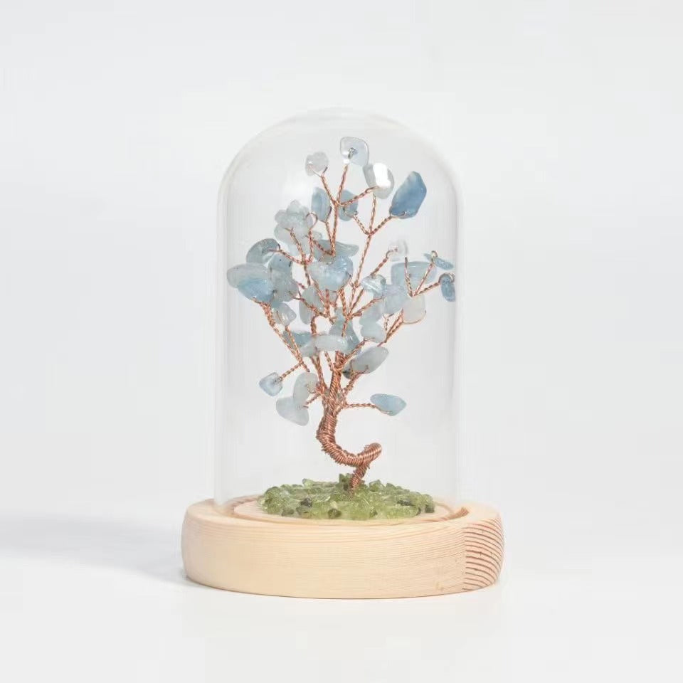 Natural crushed stone crystal tree ornaments Free shipping over $200