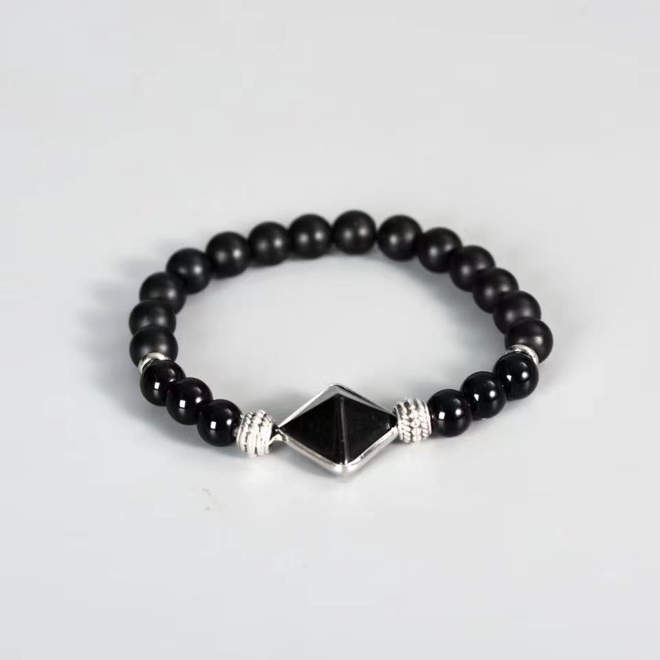 Rock crystal gem pyramid bracelet Free shipping over $200