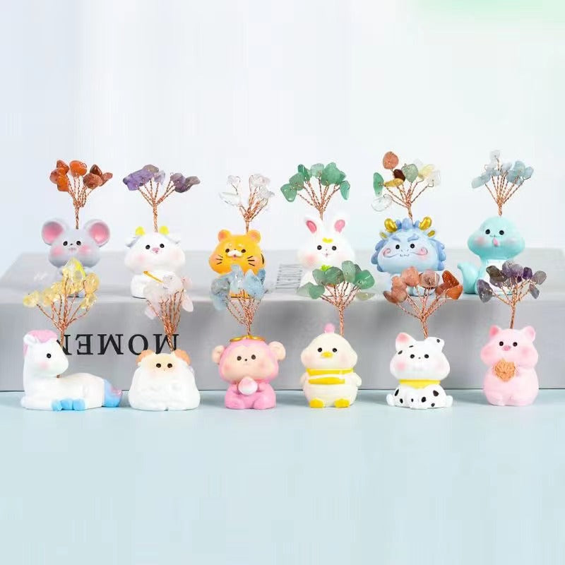 Zodiac cartoon crystal tree Free shipping over $200