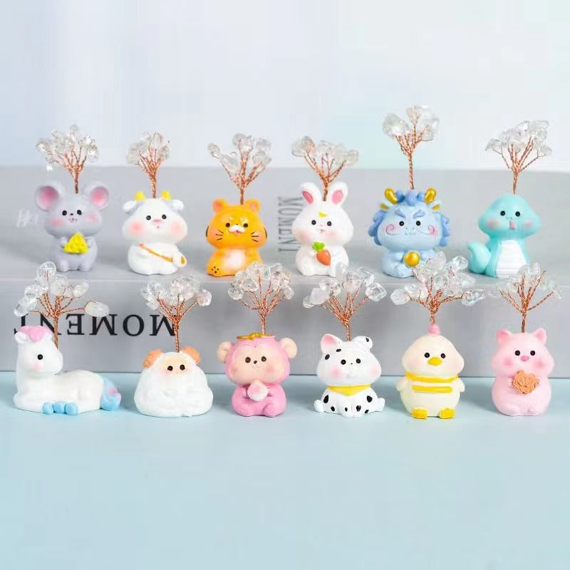 Zodiac cartoon crystal tree Free shipping over $200