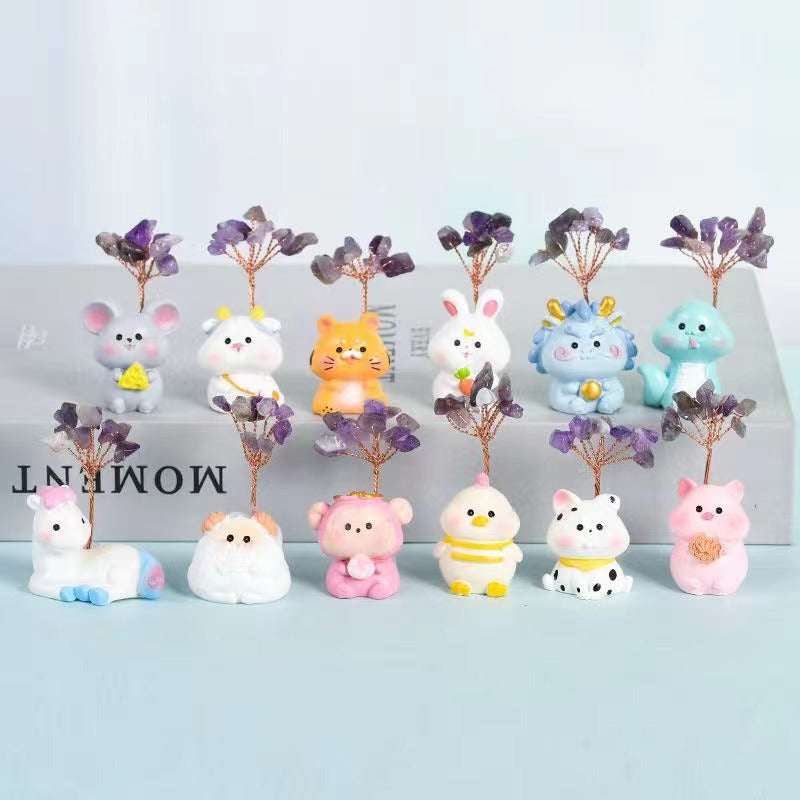 Zodiac cartoon crystal tree Free shipping over $200