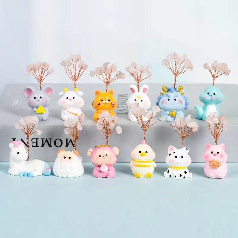 Zodiac cartoon crystal tree Free shipping over $200