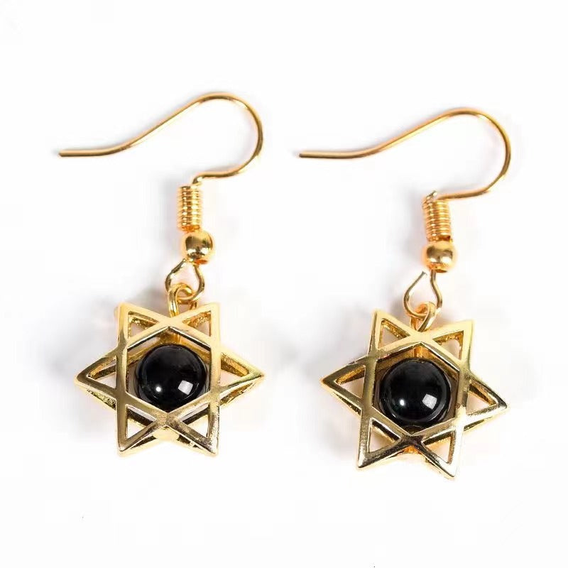 Original stone crystal six-pointed star earrings Free shipping over $200