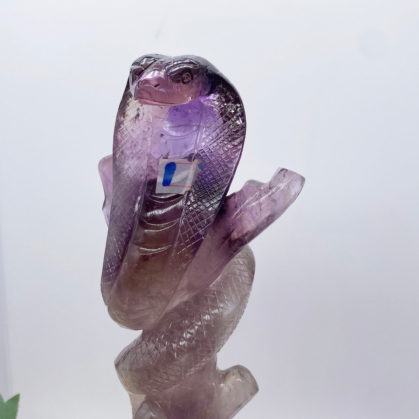 Natural amethyst snake statue Crystal hand carved cobra figurine healing home decoration