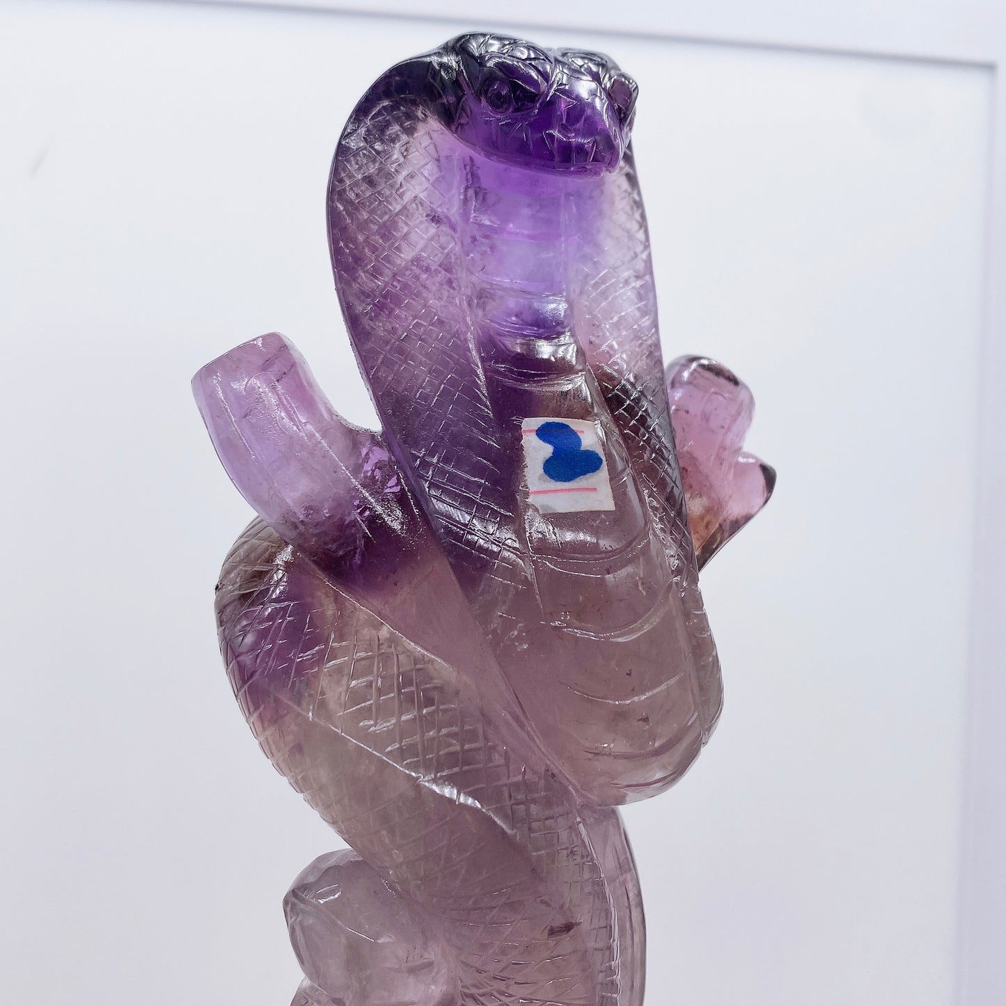 Natural amethyst snake statue Crystal hand carved cobra figurine healing home decoration