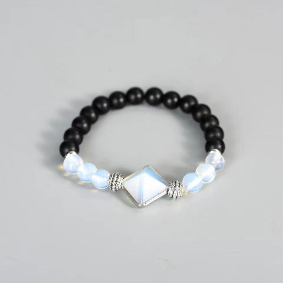 Rock crystal gem pyramid bracelet Free shipping over $200