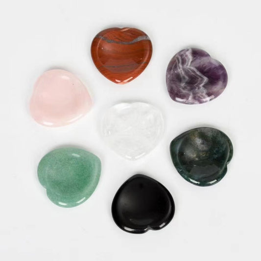 Natural jade heart-shaped thumb massage decompression stone Free shipping over $200