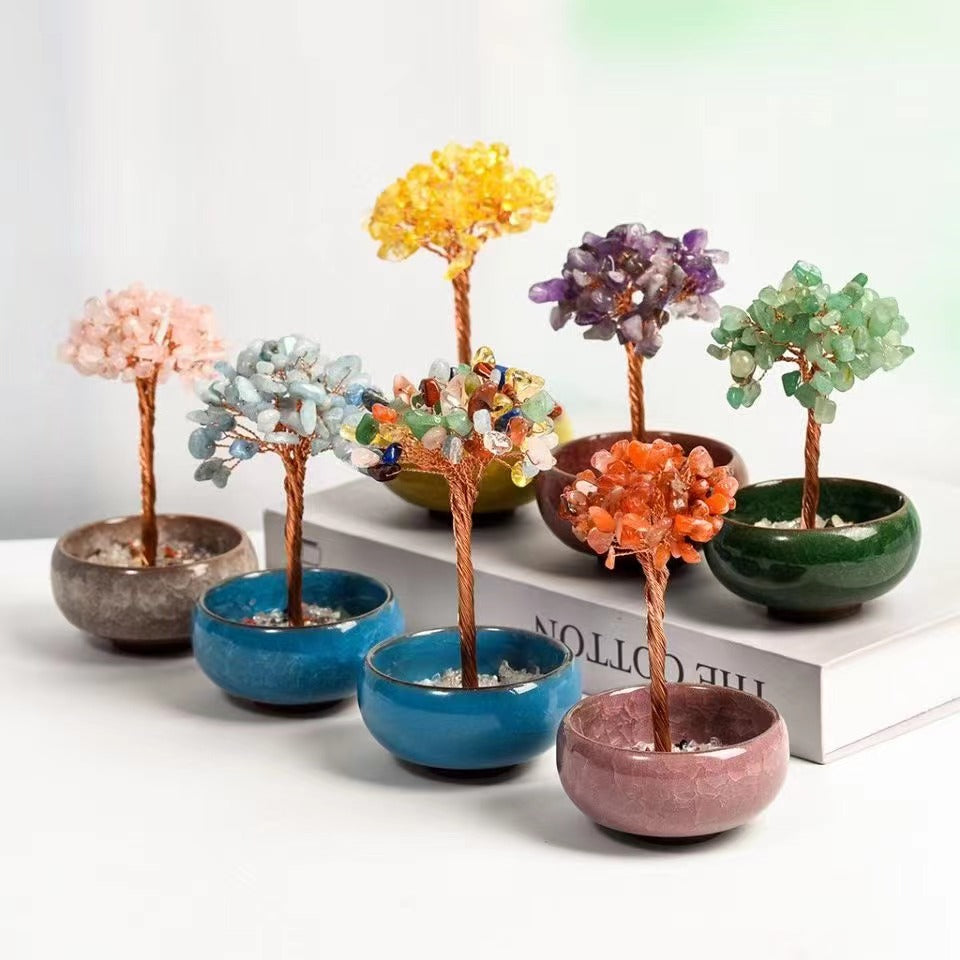 Rock crystal tree gravel ornaments Free shipping over $200