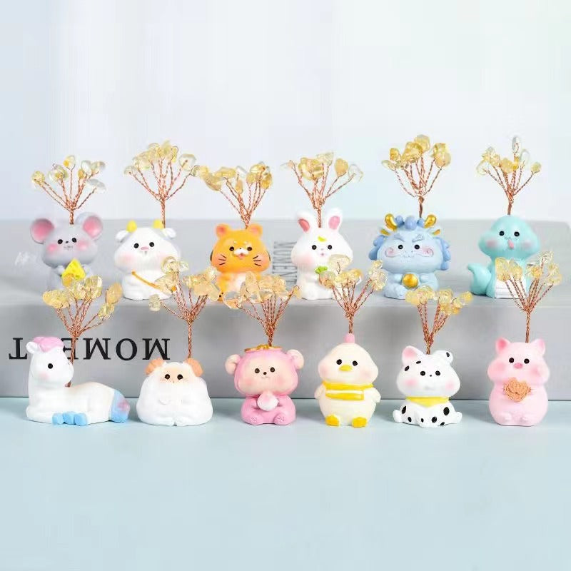 Zodiac cartoon crystal tree Free shipping over $200