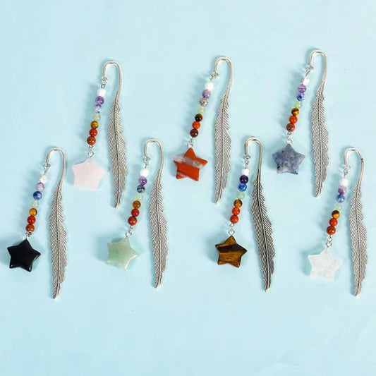 Rock crystal Colorful Fivepointed Star Bookmark Free shipping over $200