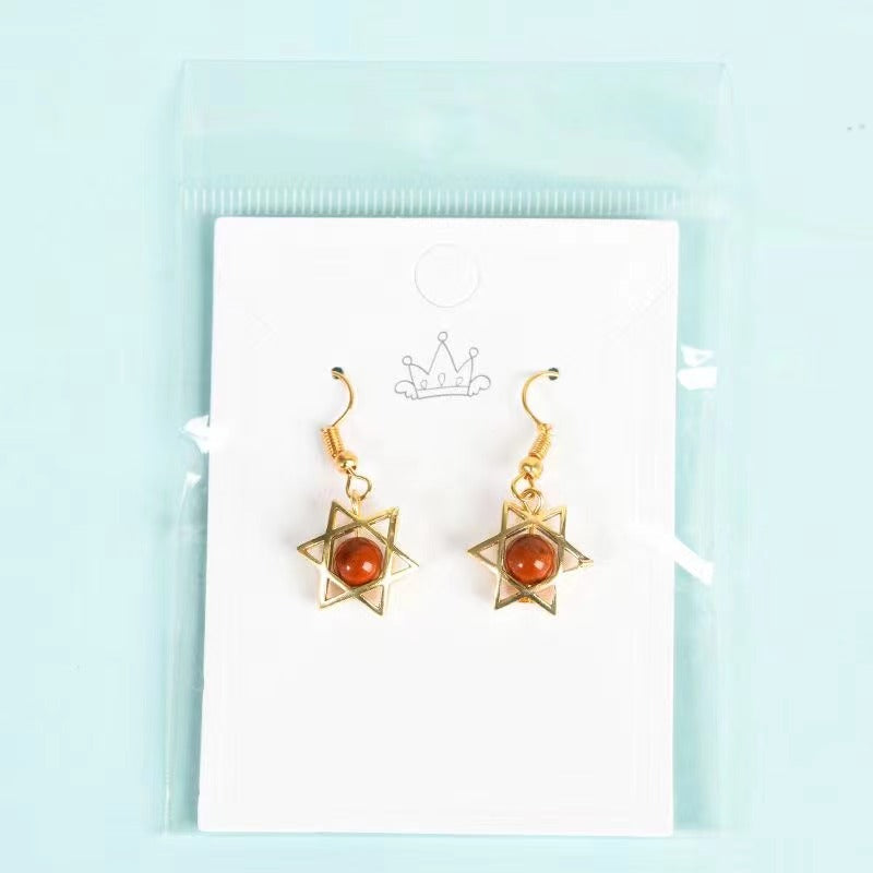 Original stone crystal six-pointed star earrings Free shipping over $200